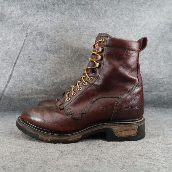 Tony Lama Shoes Mens 10 Boots Work Timber Lace Up Leather Waterproof Utility Mid
